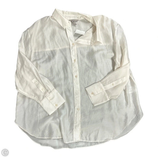 Blouse Long Sleeve By H&m In White, Size: Xxl