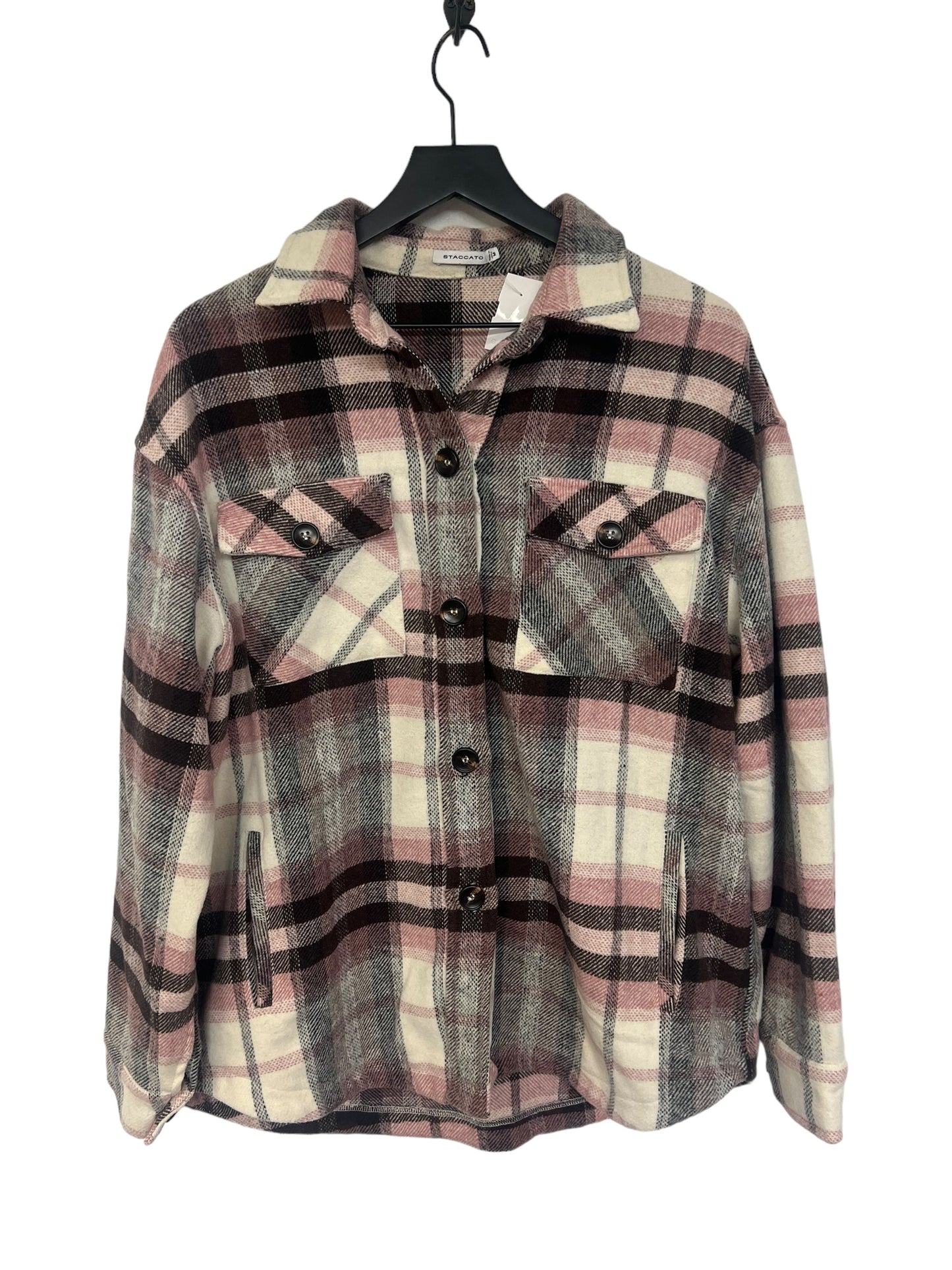 Plaid Pattern Jacket Shirt Staccato, Size M