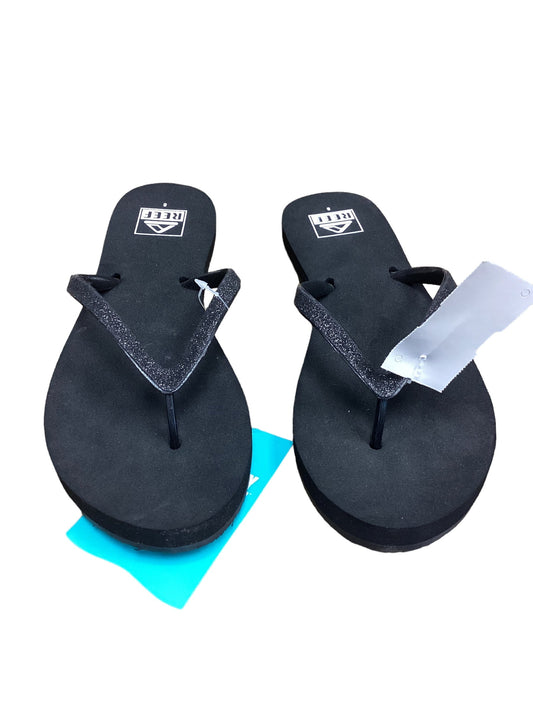 Black Sandals Flip Flops Reef, Size 8