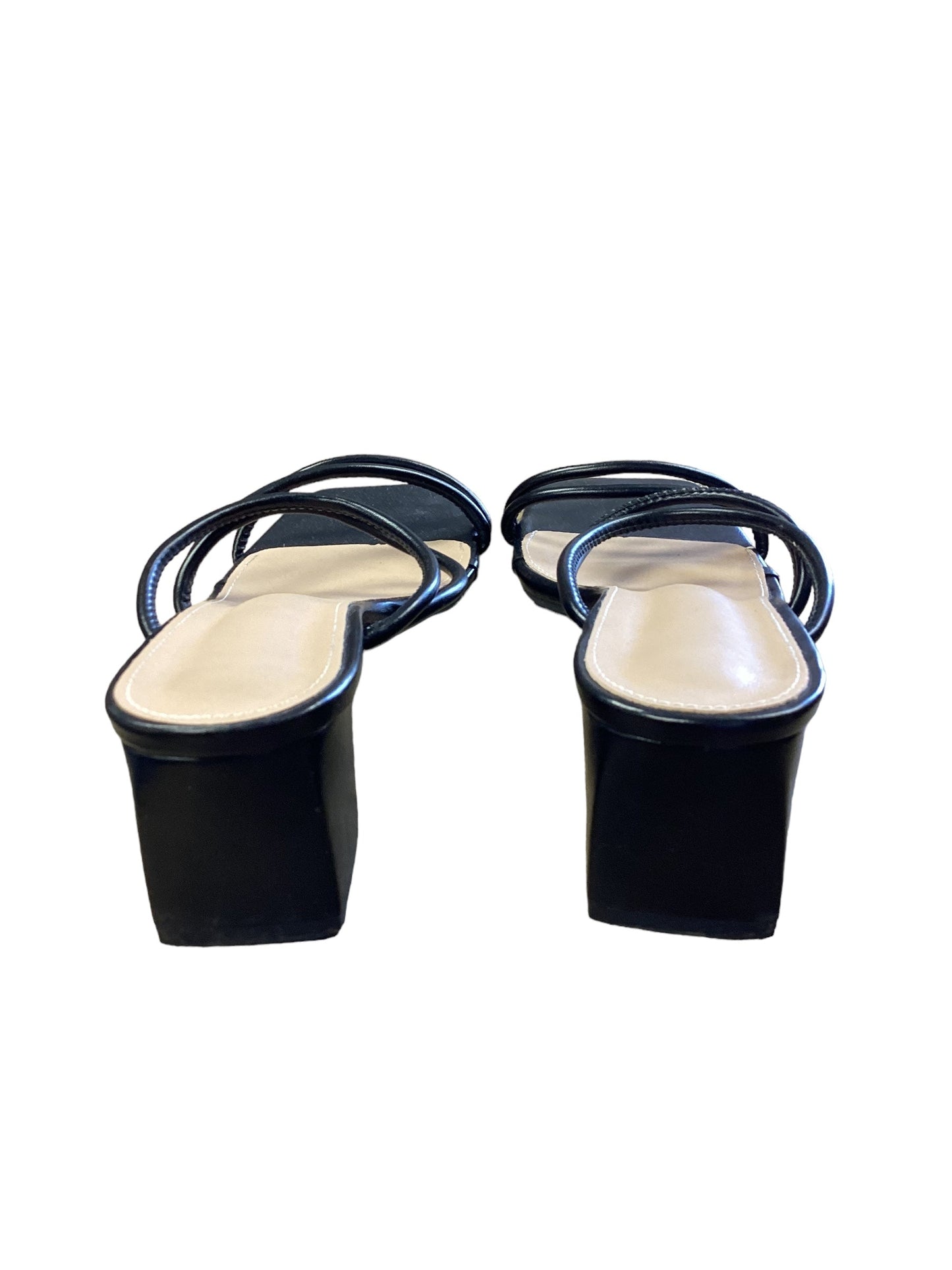 Black Sandals Heels Block Cme, Size 10.5