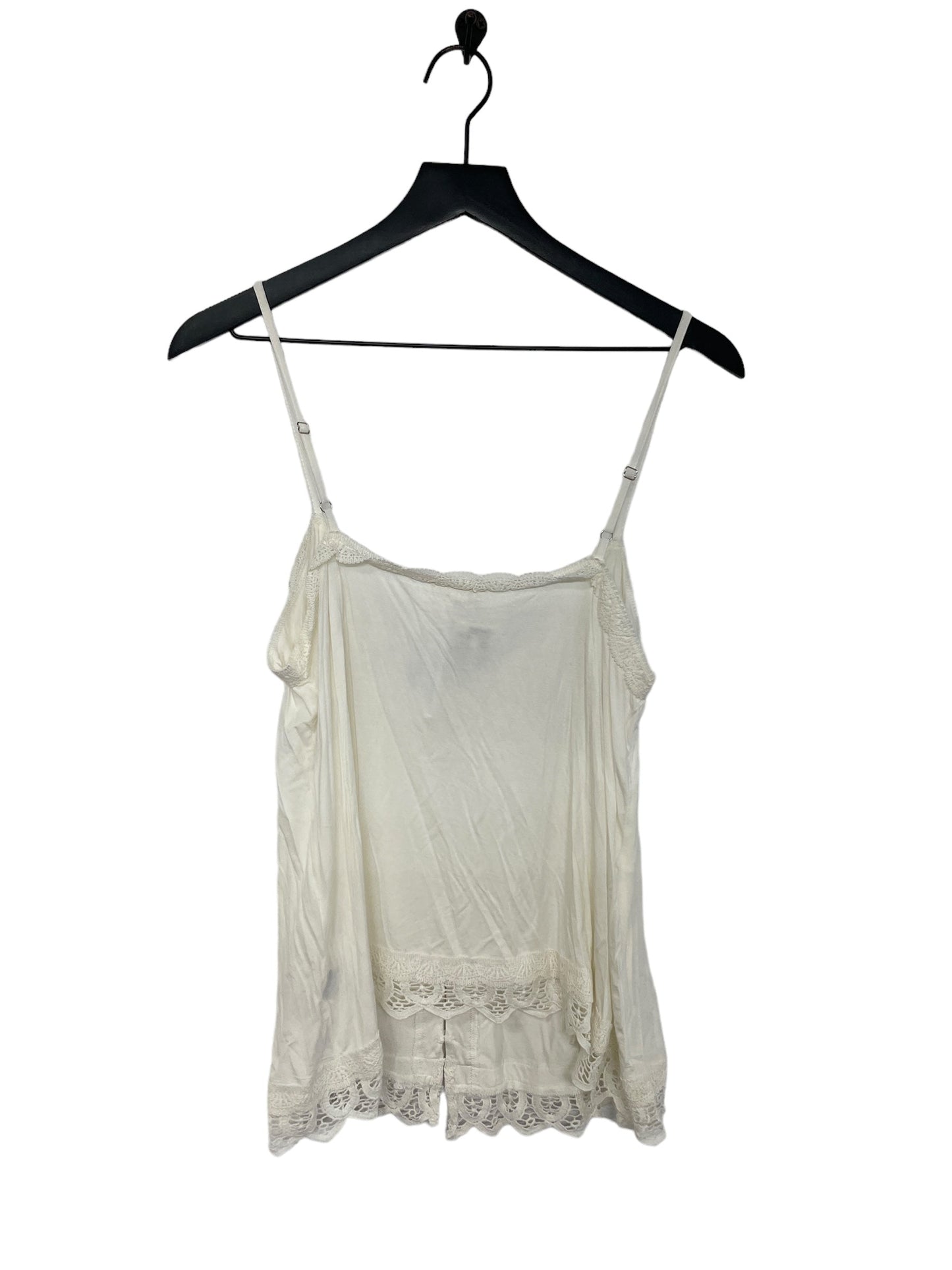 White Top Sleeveless Pol, Size L