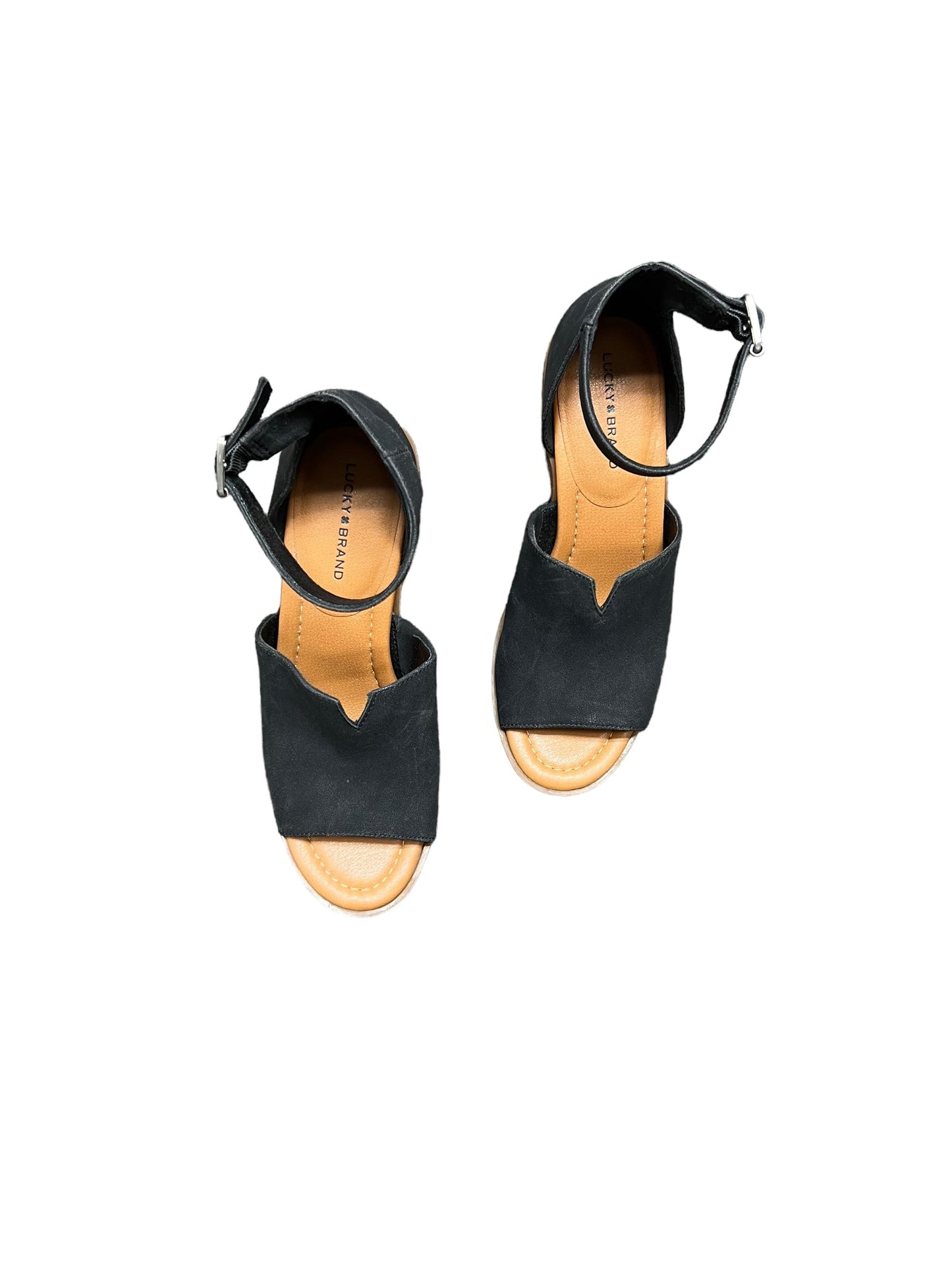 Black Sandals Heels Block Lucky Brand, Size 6.5