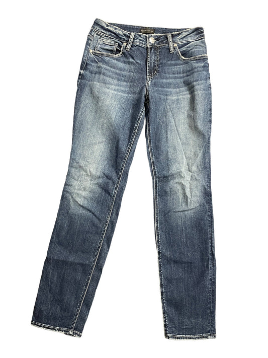 Blue Denim Jeans Boyfriend Silver, Size 8