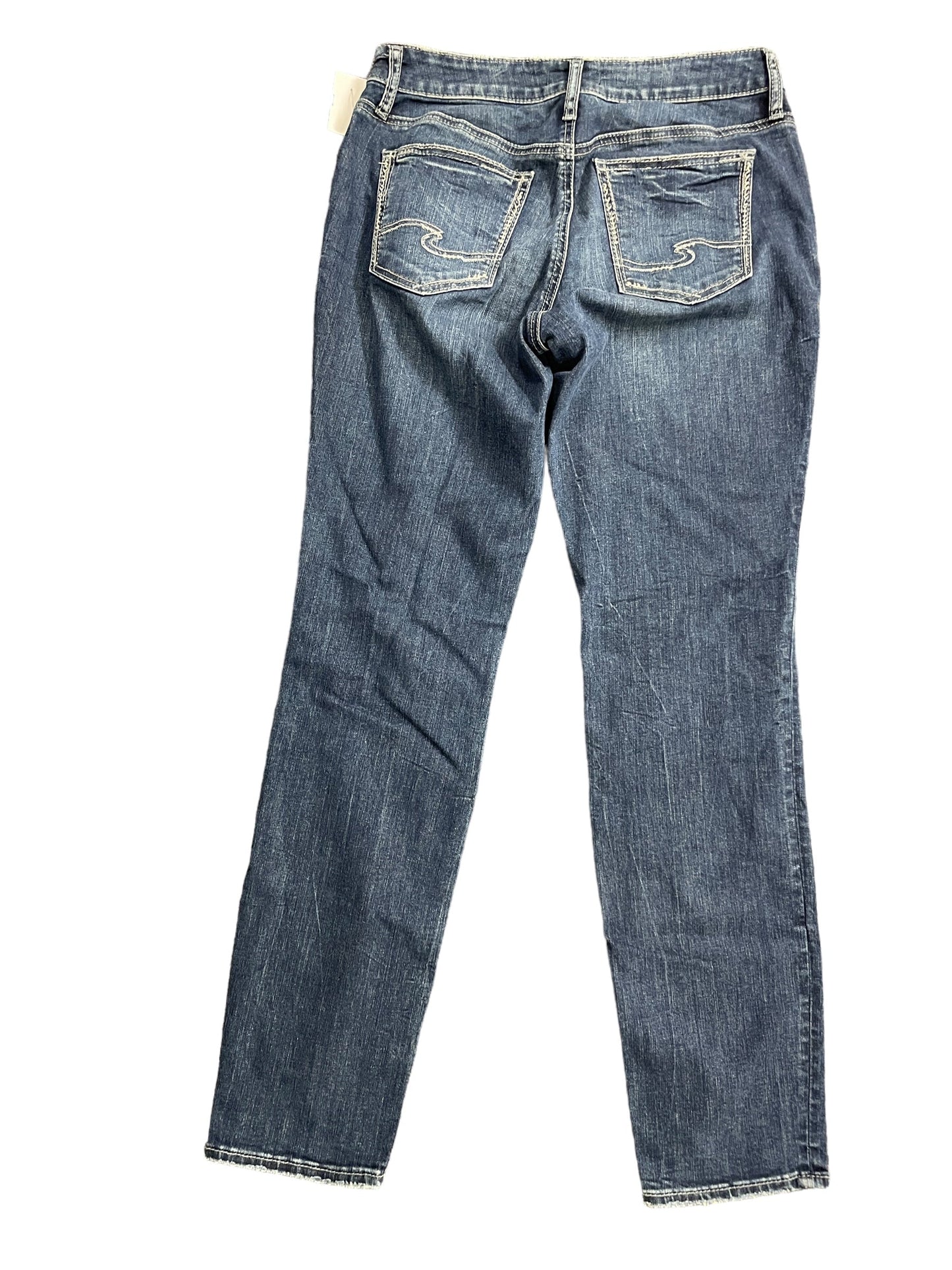 Blue Denim Jeans Boyfriend Silver, Size 8