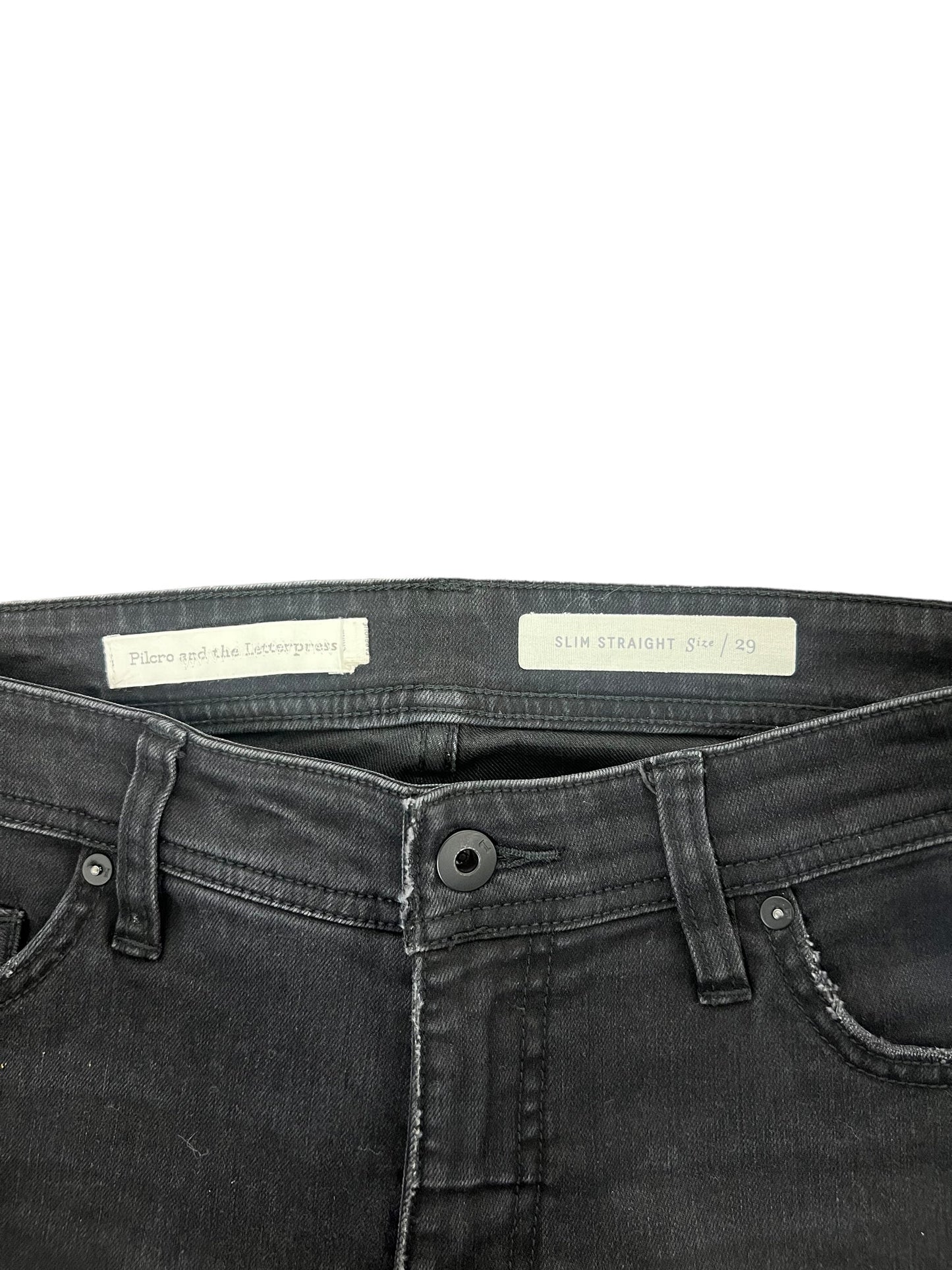 Black Denim Jeans Straight Pilcro, Size 8