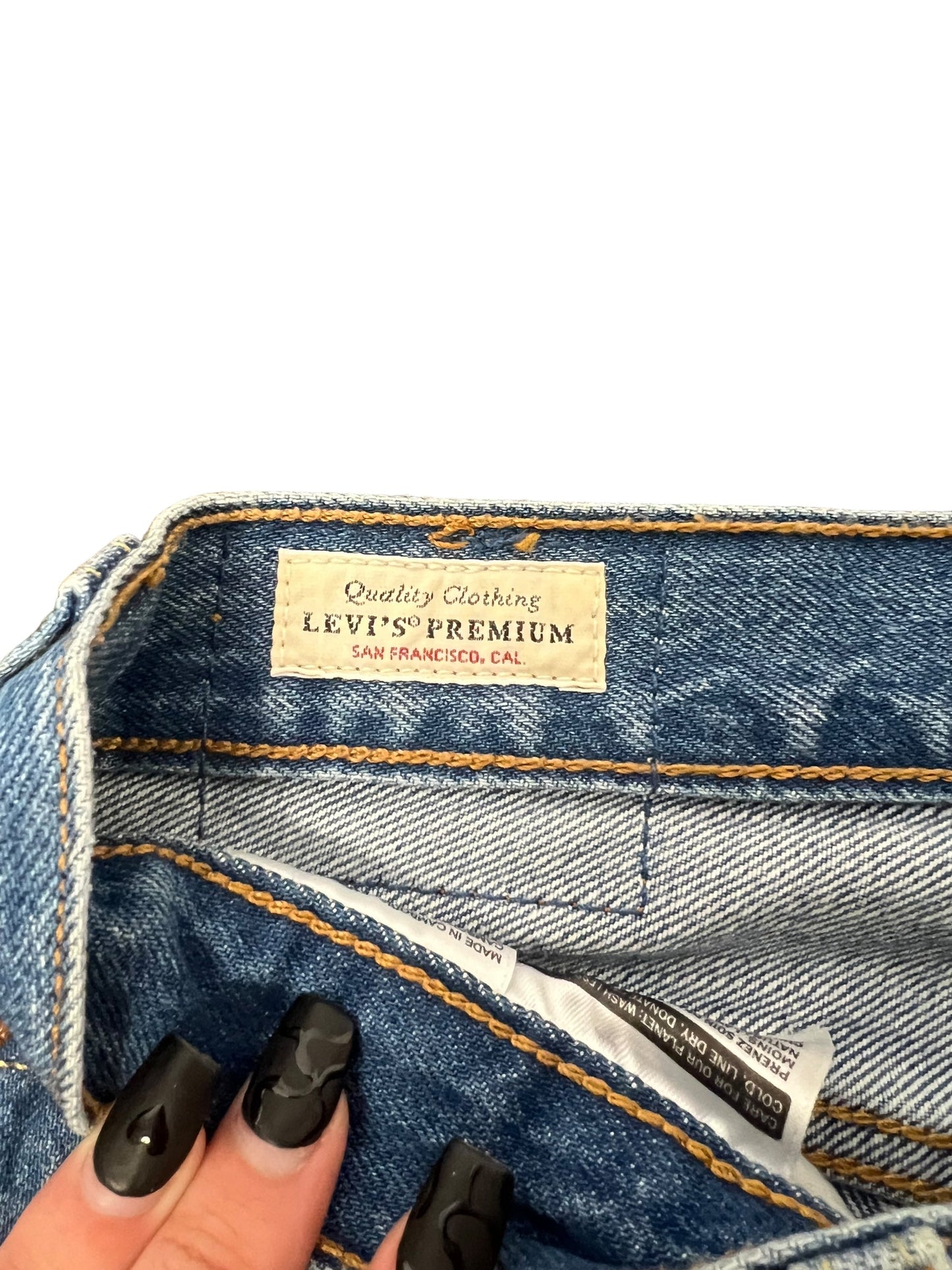 Blue Denim Jeans Straight Levis, Size 12