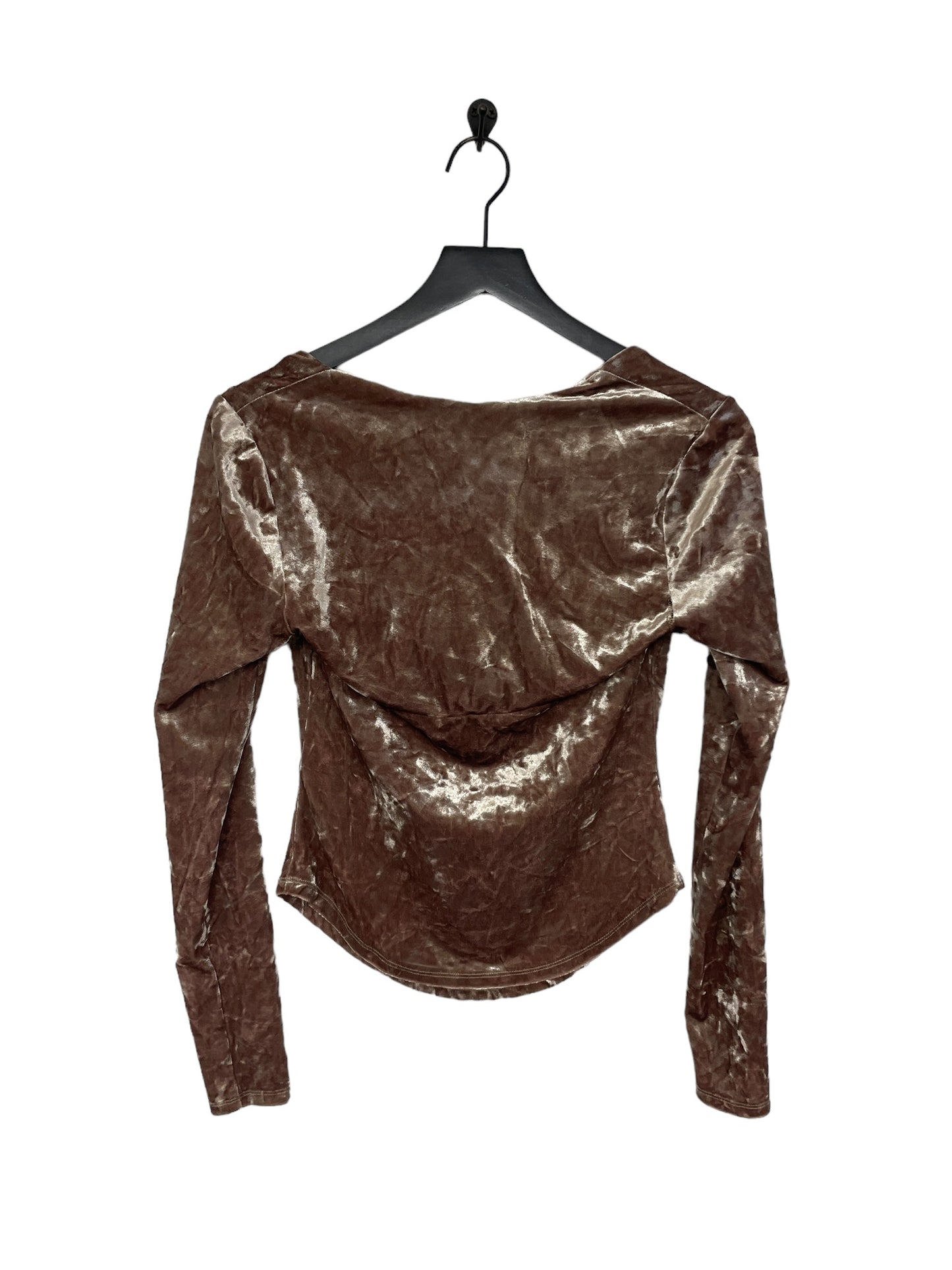 Brown Top Long Sleeve Free People, Size Xs