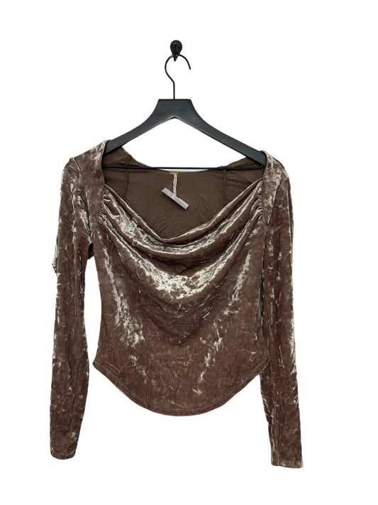 Brown Top Long Sleeve Free People, Size Xs