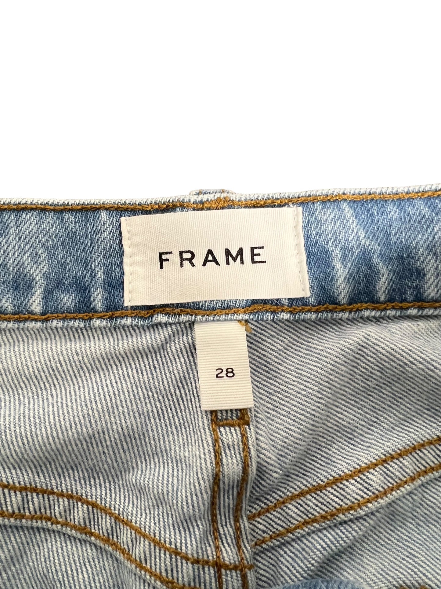 Jeans Straight By Frame In Blue Denim, Size: 6