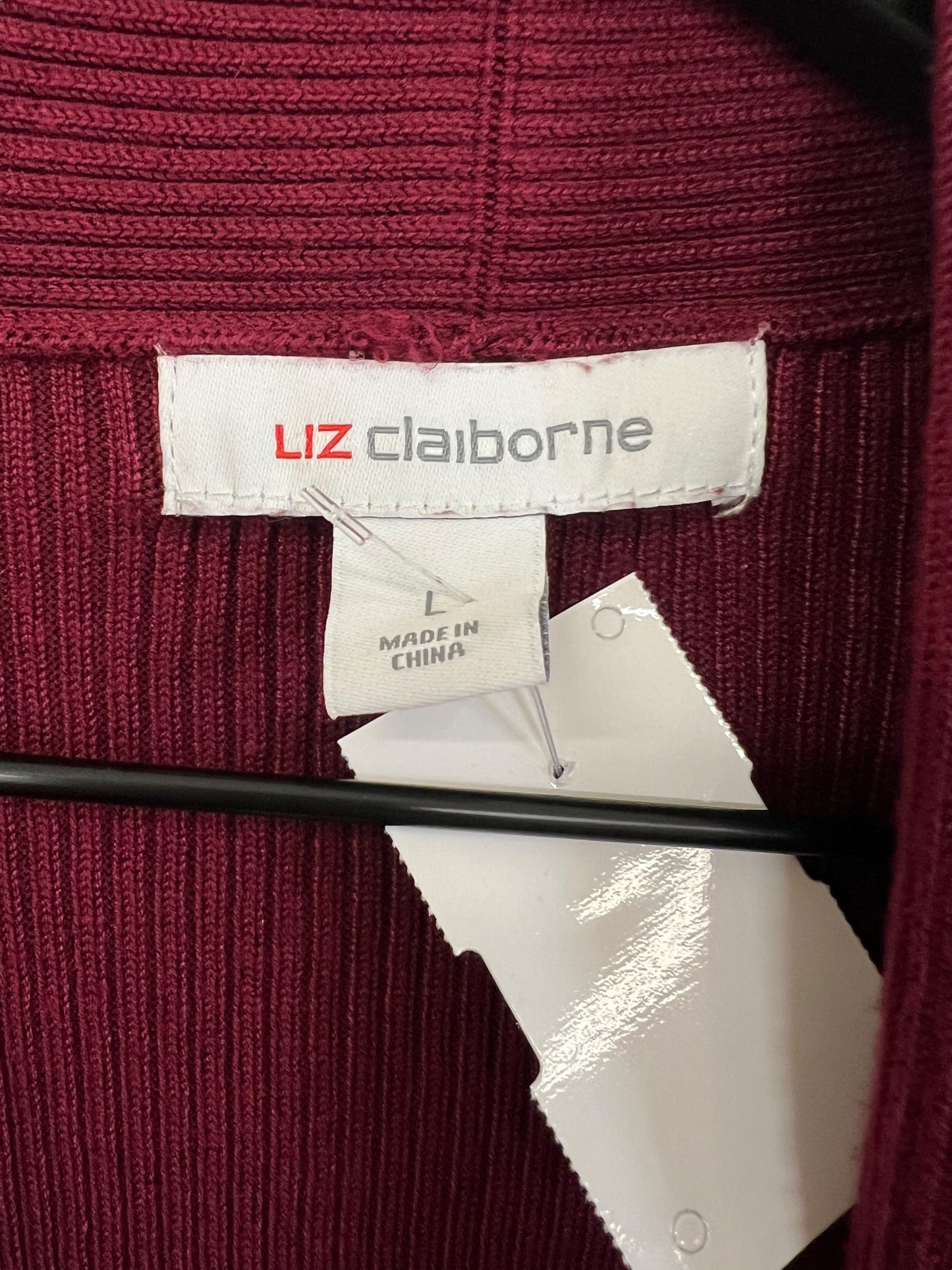 Cardigan By Liz Claiborne In Red, Size: L