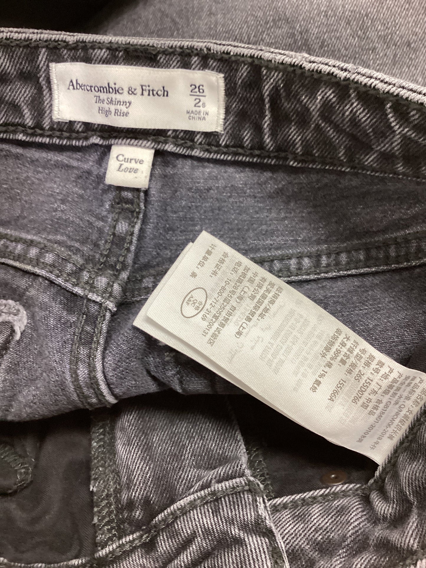 Jeans Skinny By Abercrombie And Fitch In Black Denim, Size: 2