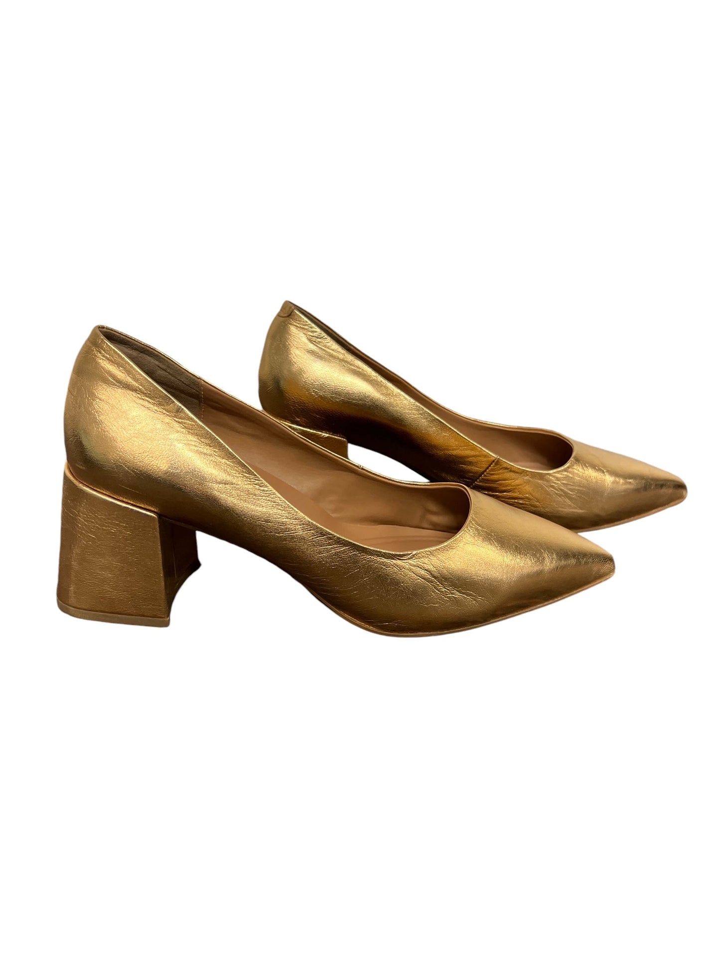 Shoes Heels Block By Aerosoles In Gold, Size: 9