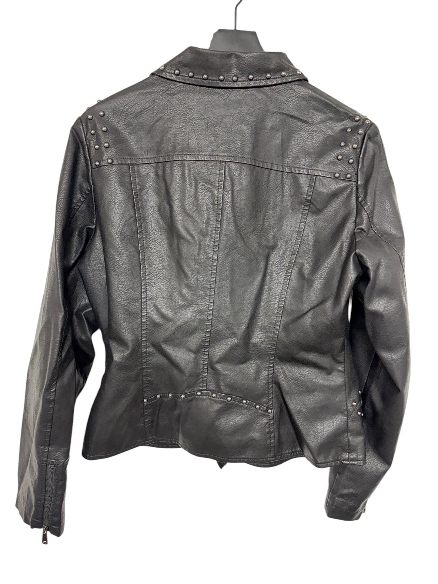 Jacket Moto By Clothes Mentor In Black, Size: Xl