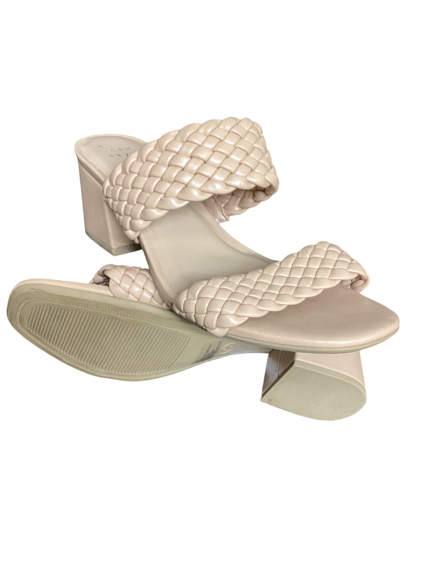 Sandals Heels Block By A New Day In Cream, Size: 7.5