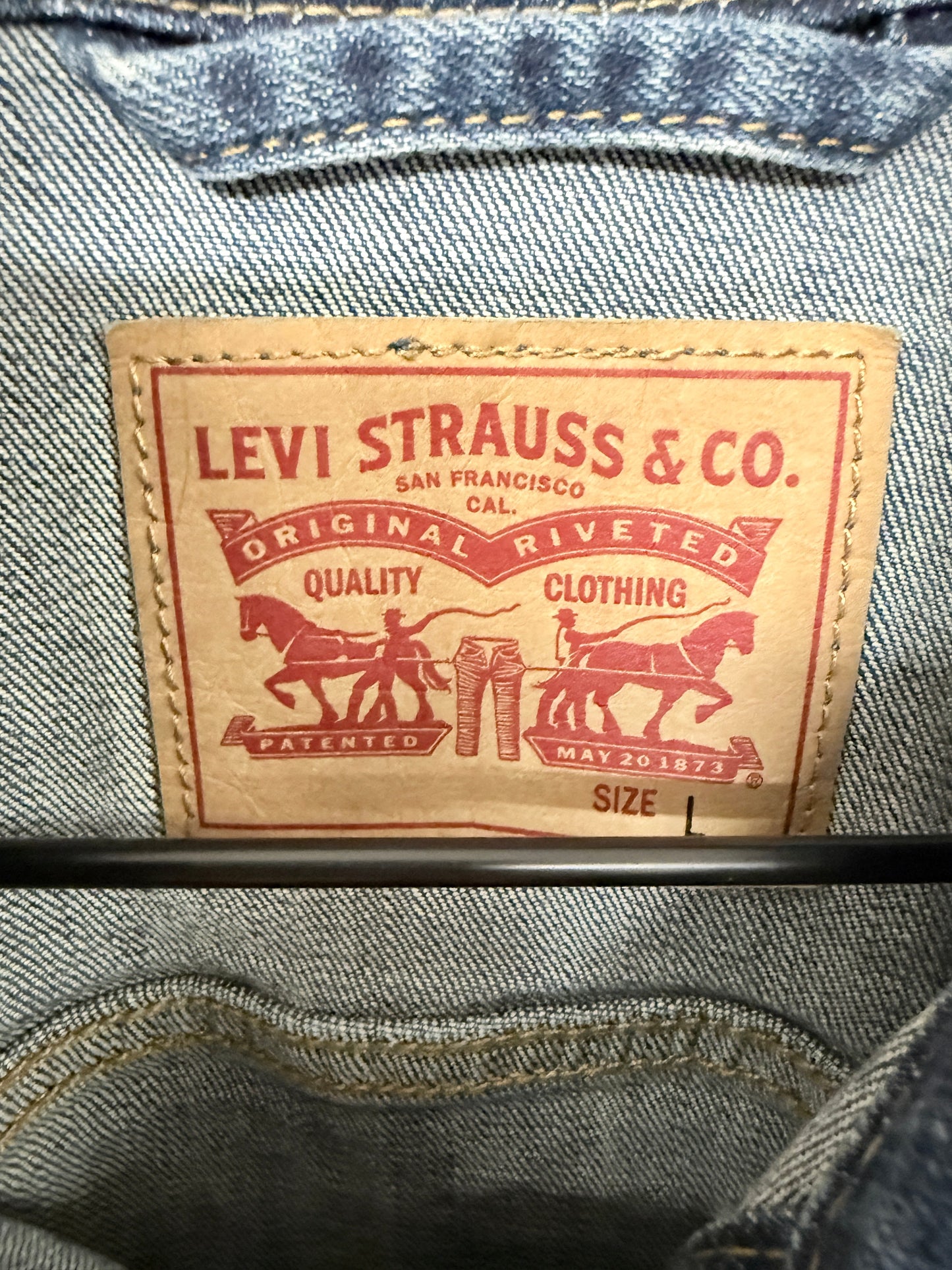 Jacket Denim By Levis In Blue Denim, Size: L