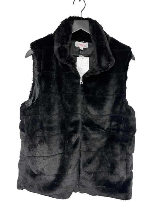 Vest Faux Fur & Sherpa By Clothes Mentor In Black, Size: L