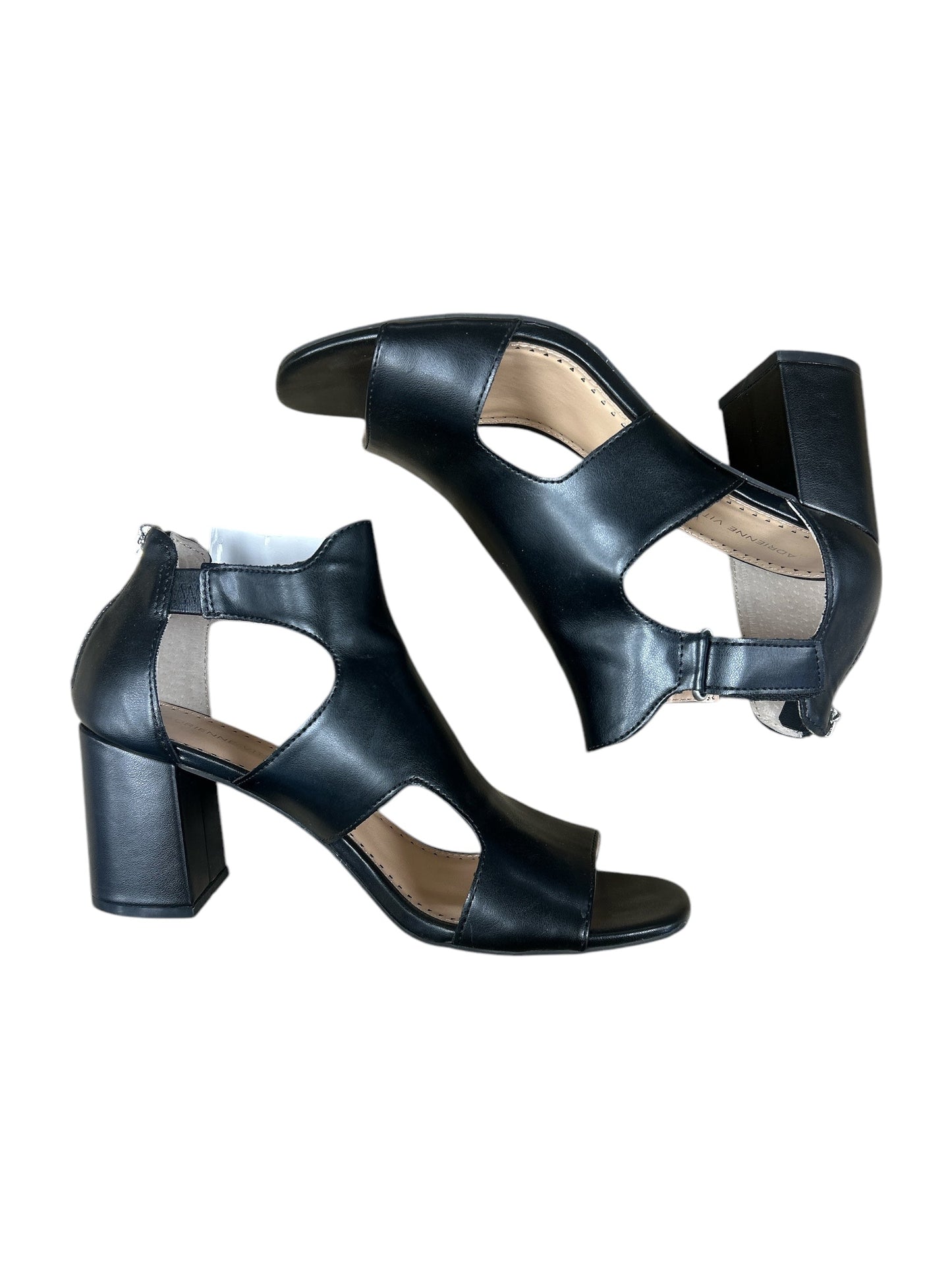 Sandals Heels Block By Adrienne Vittadini In Black, Size: 9.5