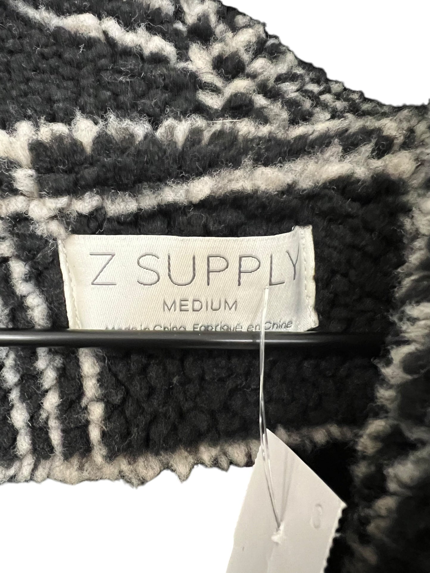 Coat Faux Fur & Sherpa By Z Supply In Black & White, Size: M