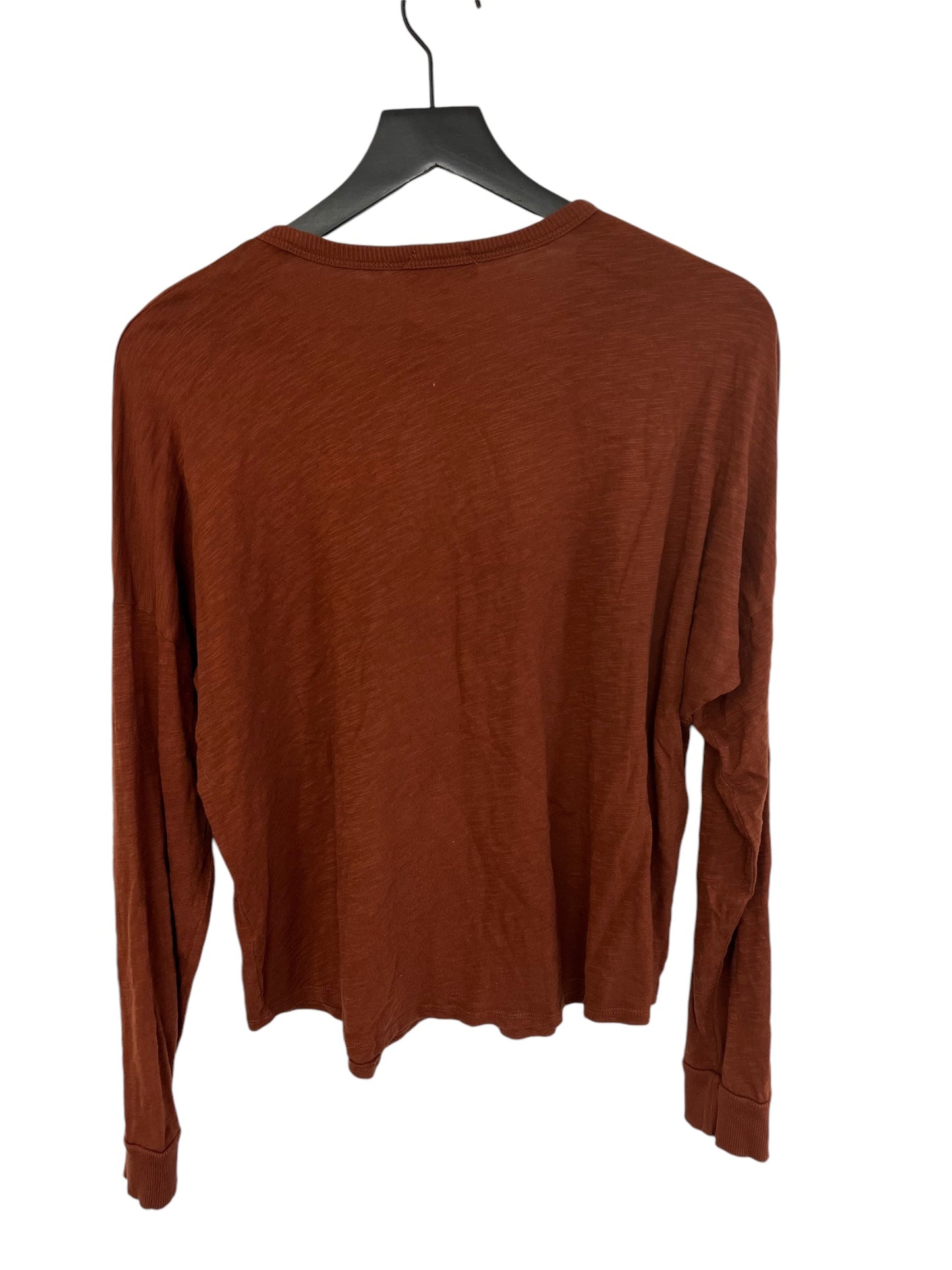 Top Long Sleeve By Evereve In Brown, Size: M