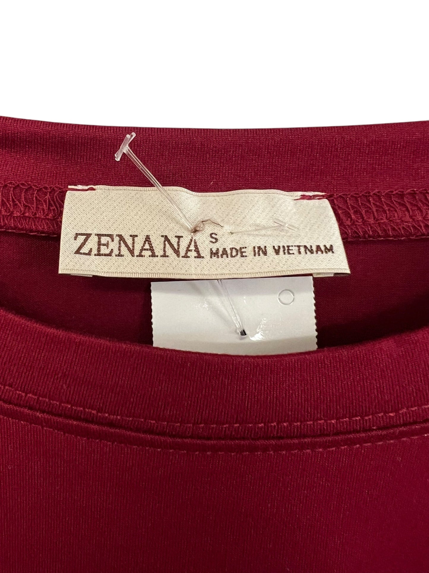 Top Long Sleeve Basic By Zenana Outfitters In Red, Size: S