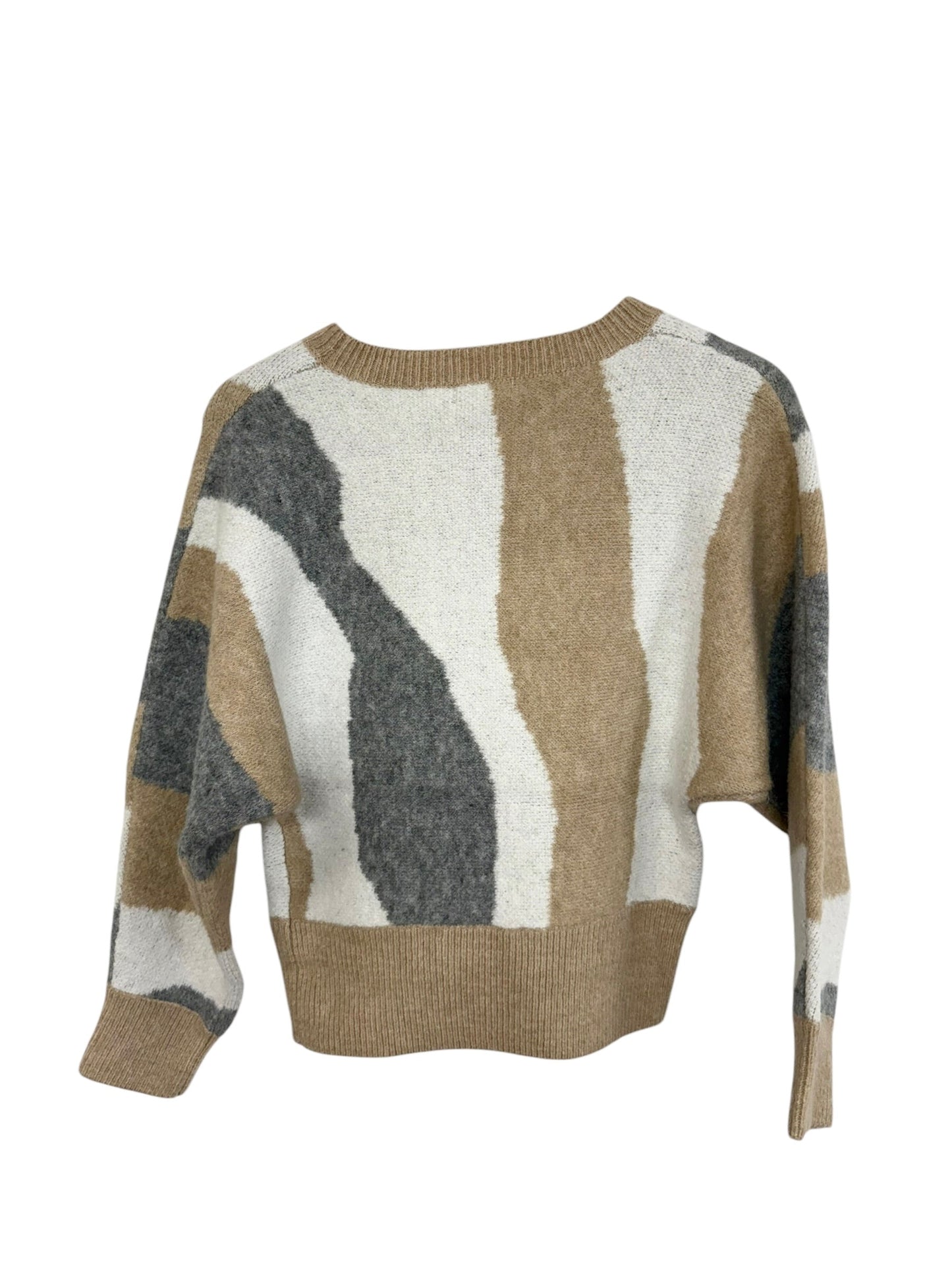 Sweater By Lush In Grey & Tan, Size: S