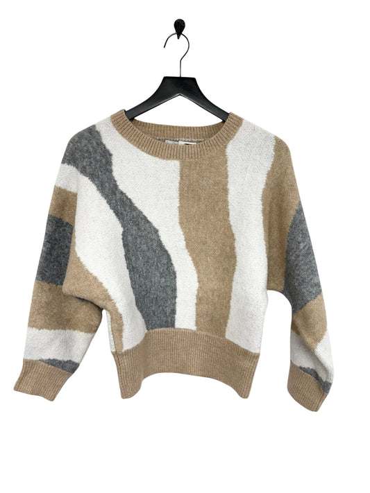 Sweater By Lush In Grey & Tan, Size: S