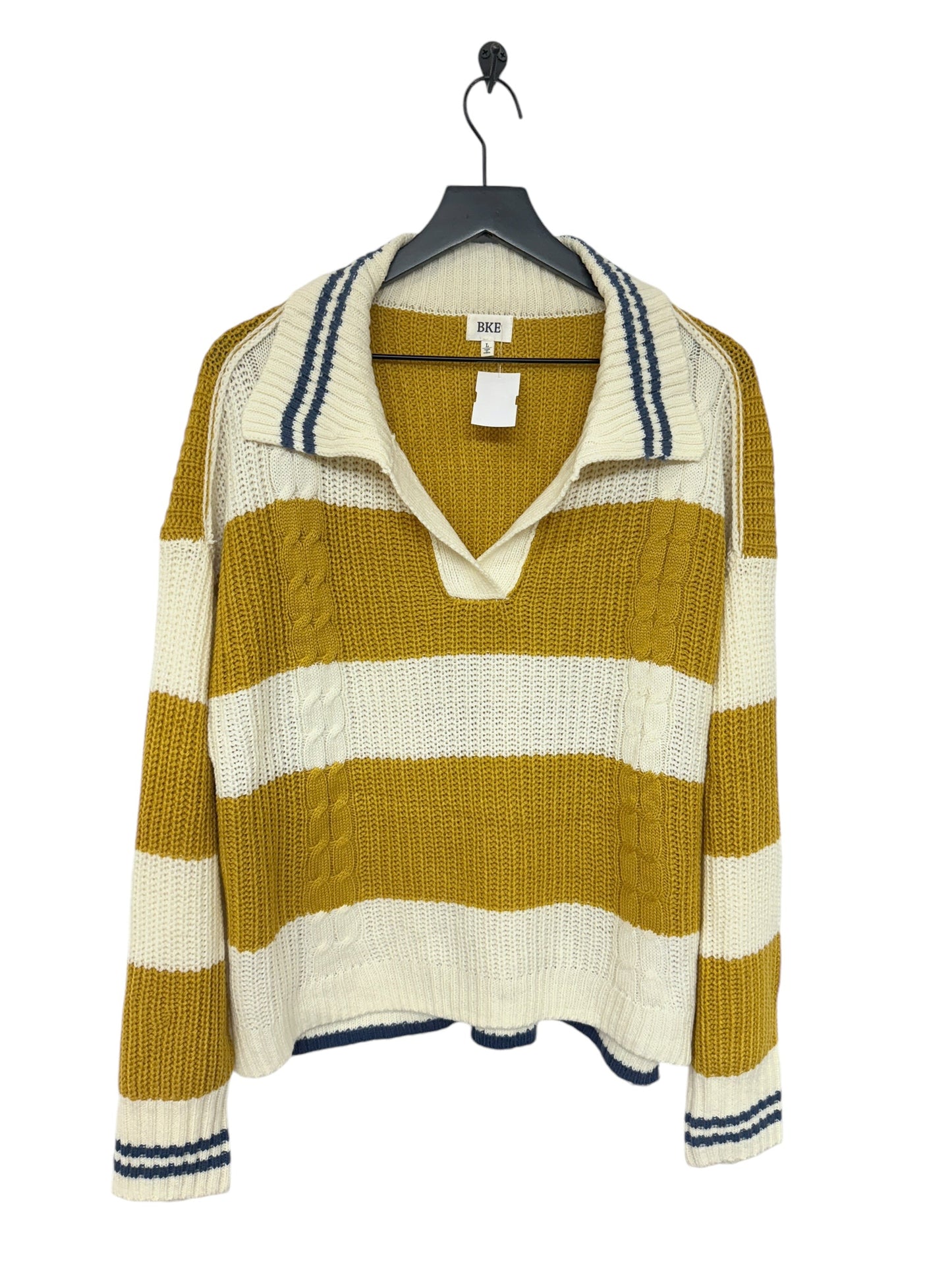 Sweater By Bke In Cream & Yellow, Size: L