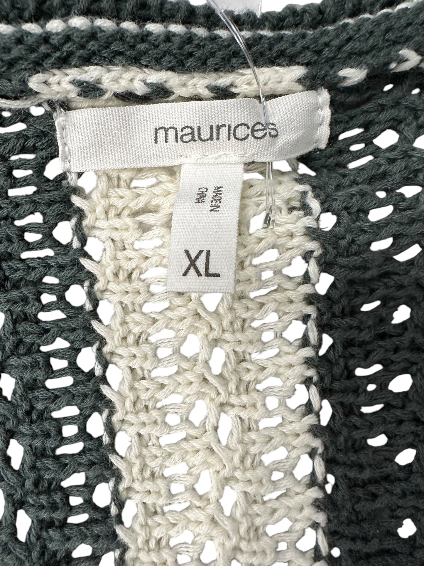 Sweater By Maurices In Green & White, Size: Xl