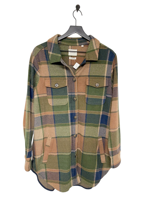 Jacket Shirt By Cmb In Plaid Pattern, Size: M