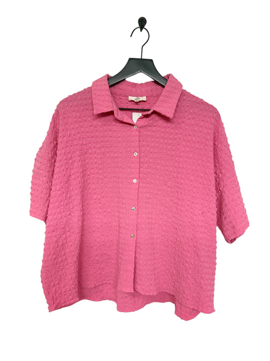 Blouse Short Sleeve By Entro In Pink, Size: M