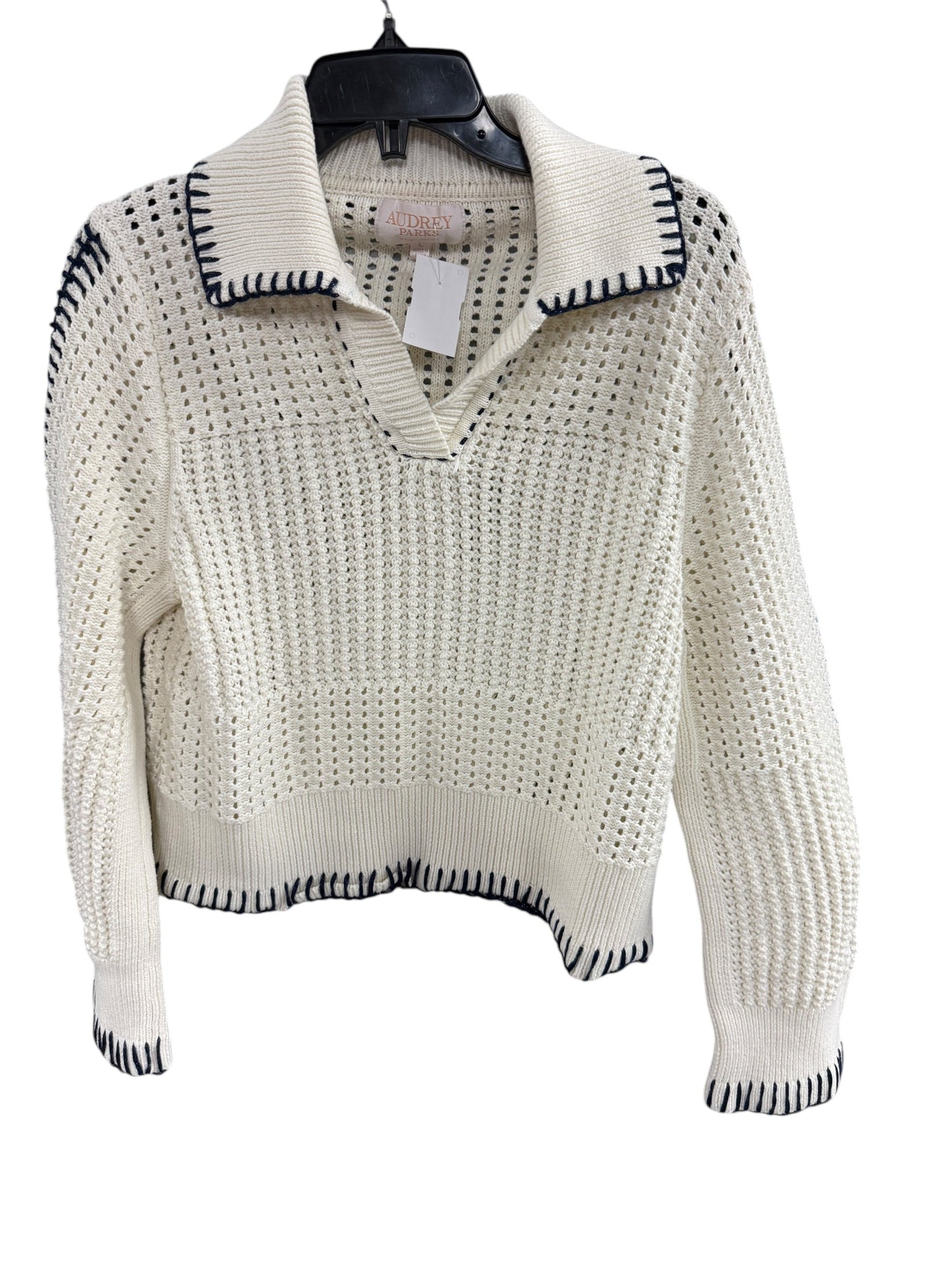 Sweater By Cmc In Blue & Cream, Size: L