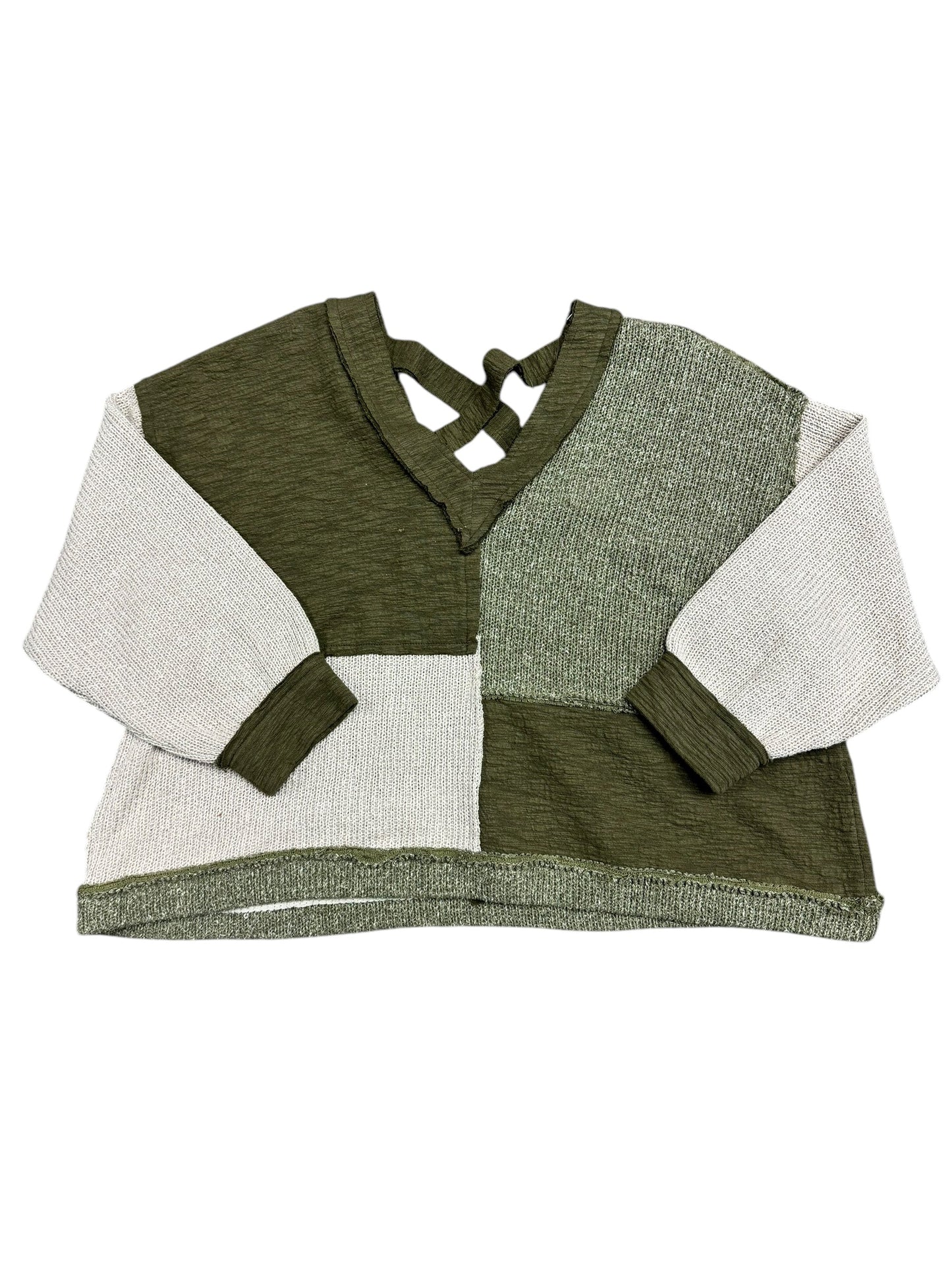 Sweater By Pol In Cream & Green, Size: M