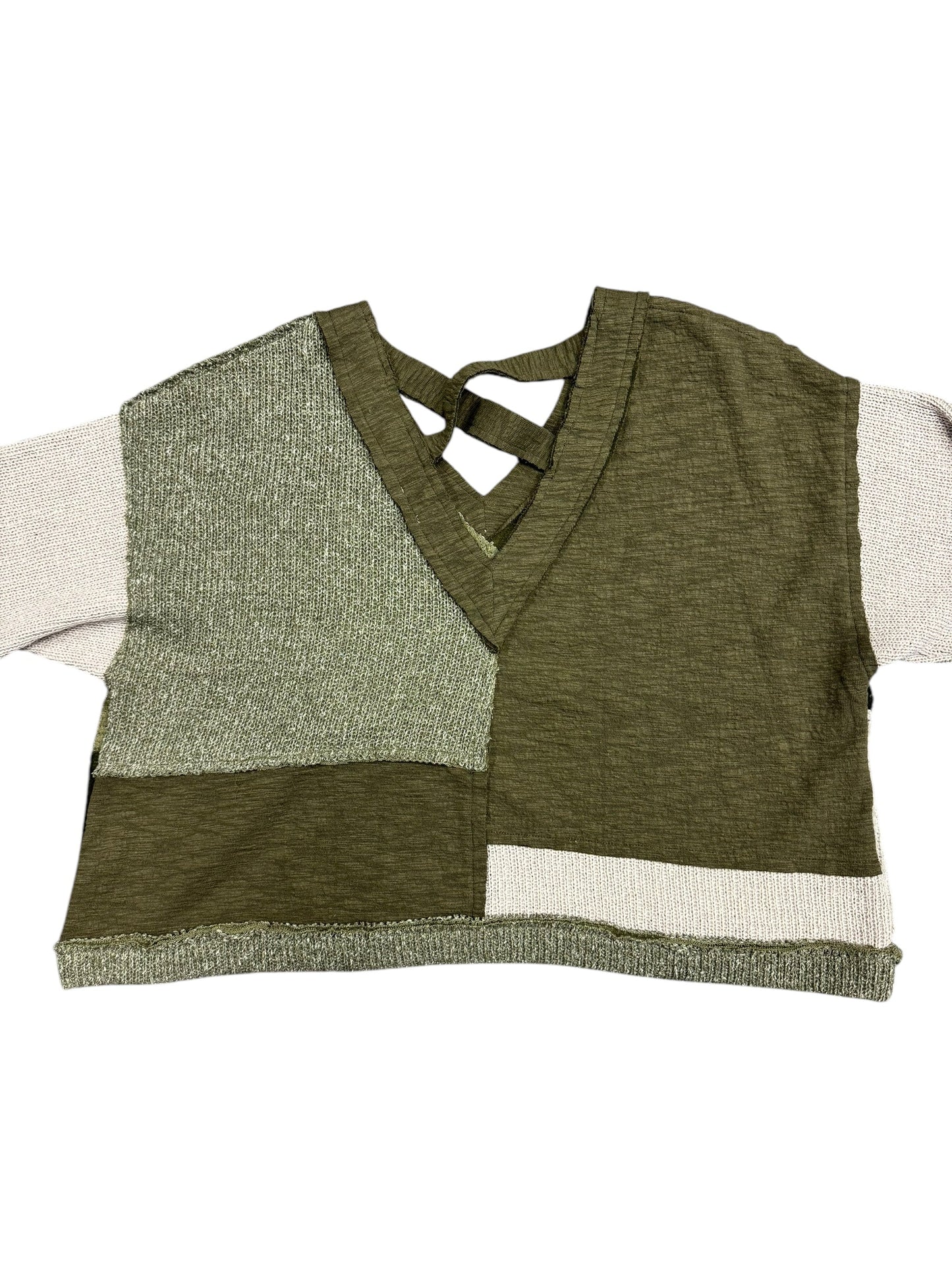 Sweater By Pol In Cream & Green, Size: M