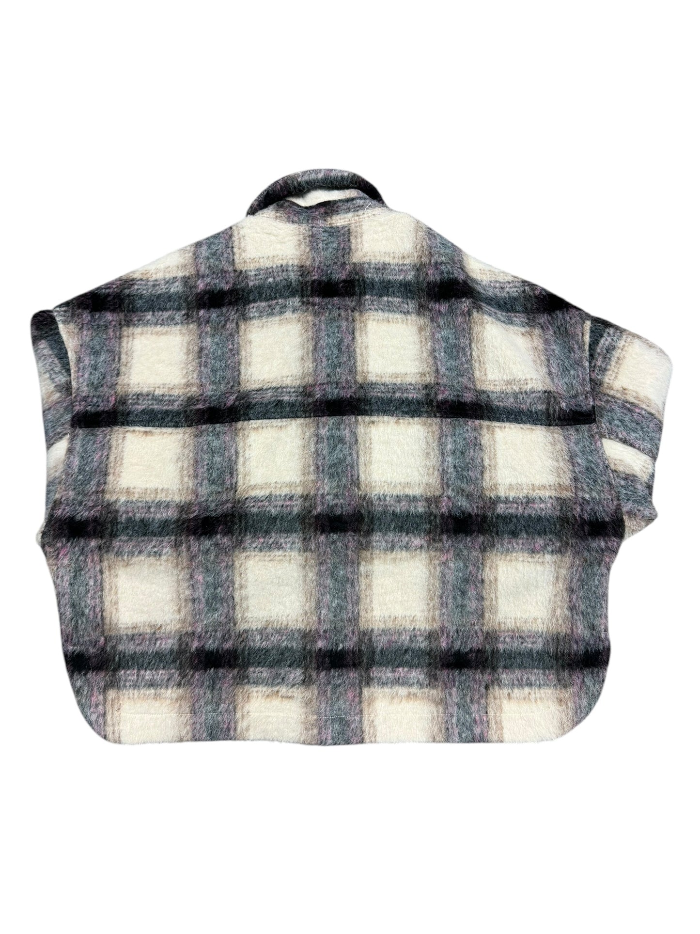 Jacket Shirt By Cmb In Plaid Pattern, Size: S