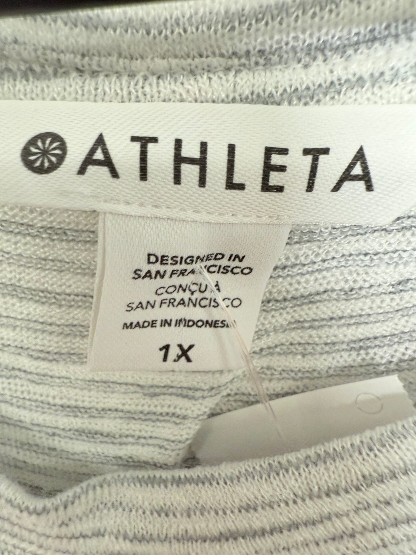 Top Sleeveless By Athleta In Grey & White, Size: 1x