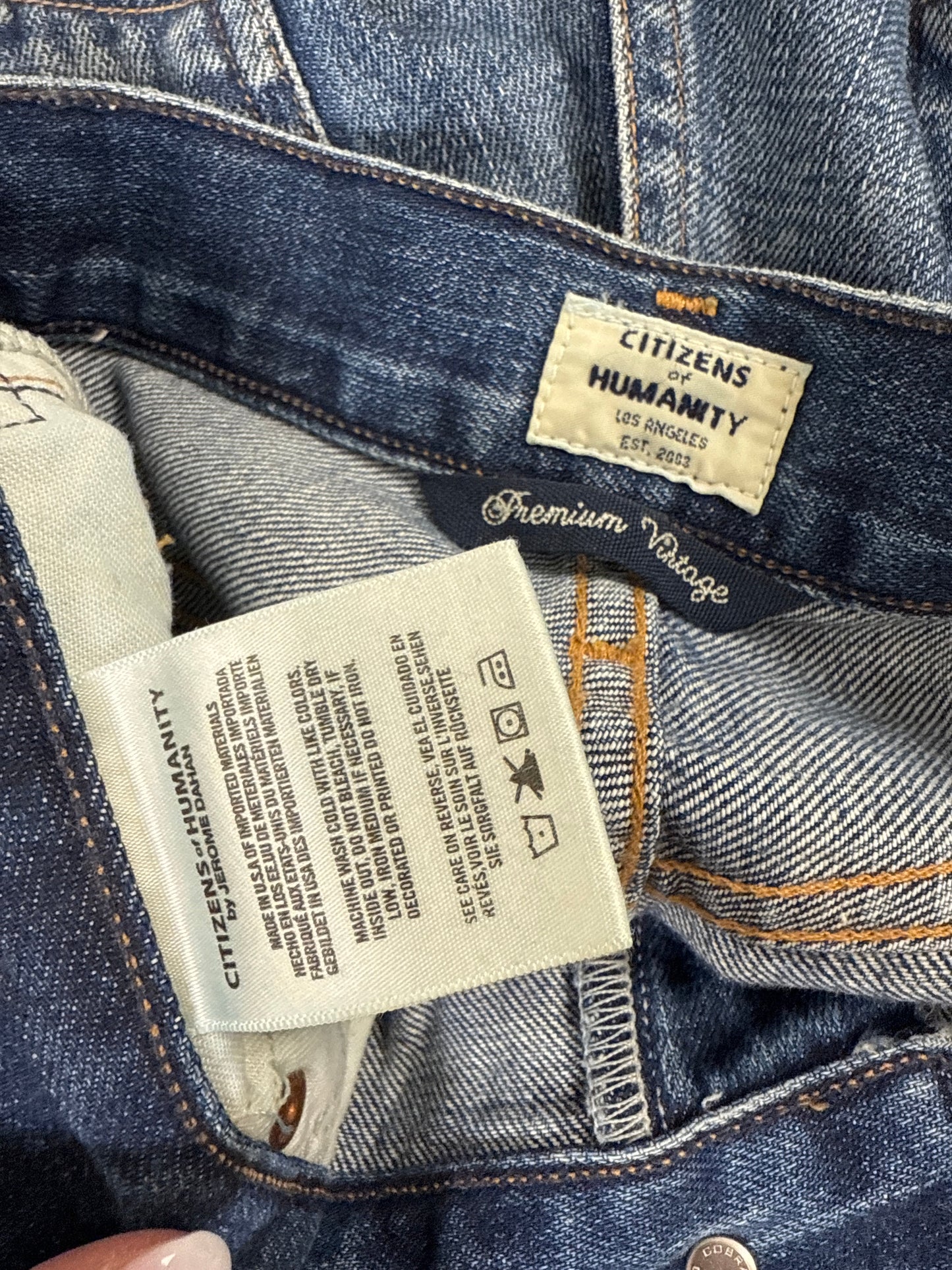 Jeans Cropped By Citizens Of Humanity In Blue Denim, Size: 2