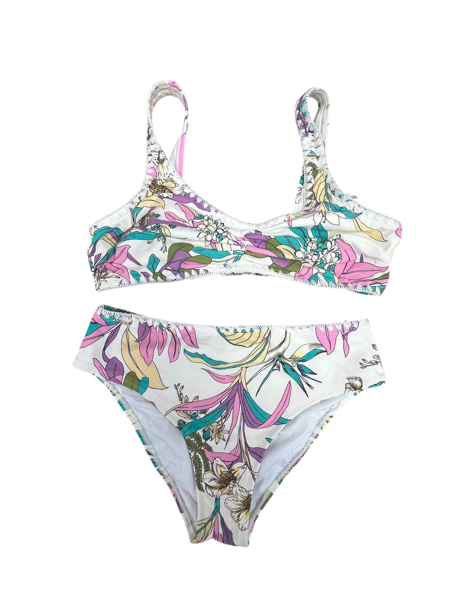 Swimsuit 2pc By Cme In Floral Print, Size: M