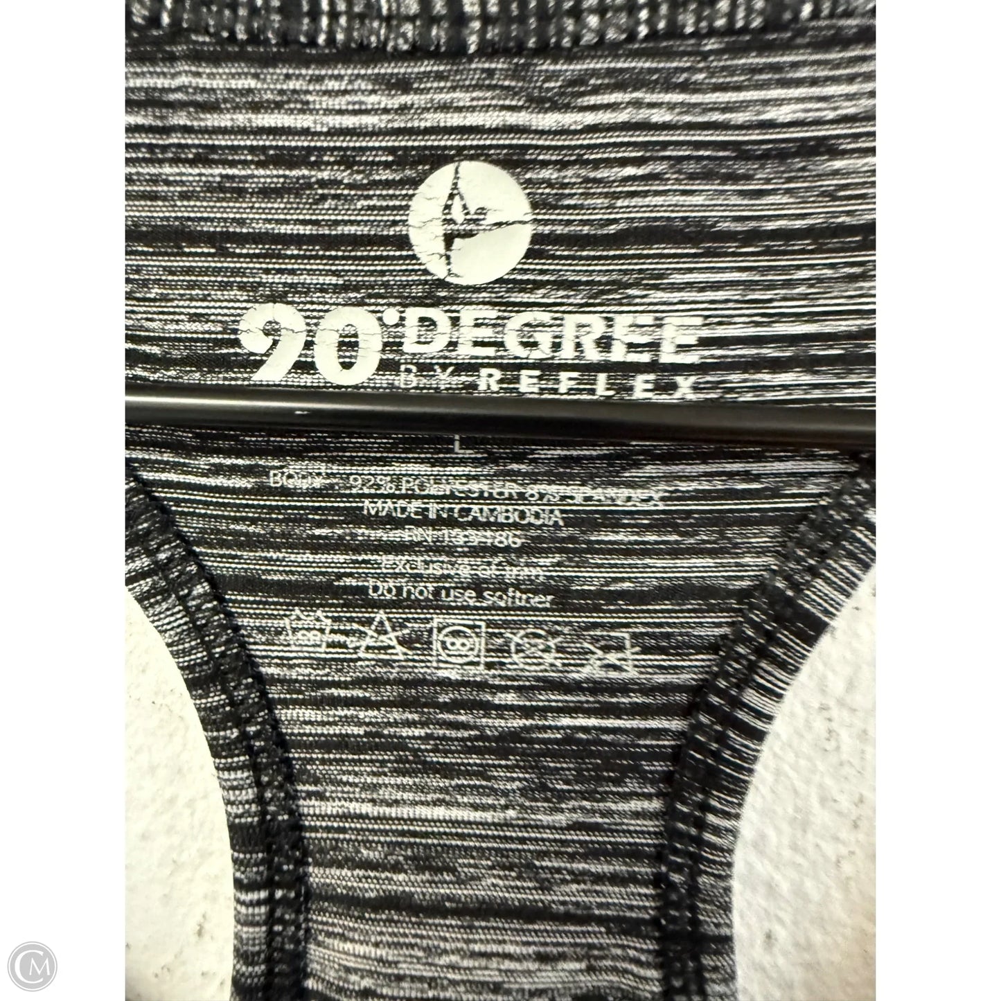 Athletic Tank Top By 90 Degrees By Reflex In Black & Grey, Size: L