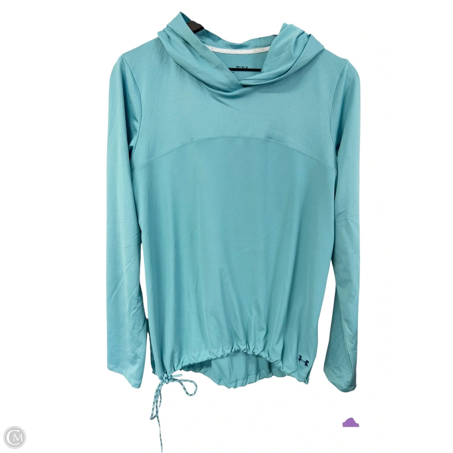 Athletic Top Long Sleeve Hoodie By Under Armour In Blue, Size: M