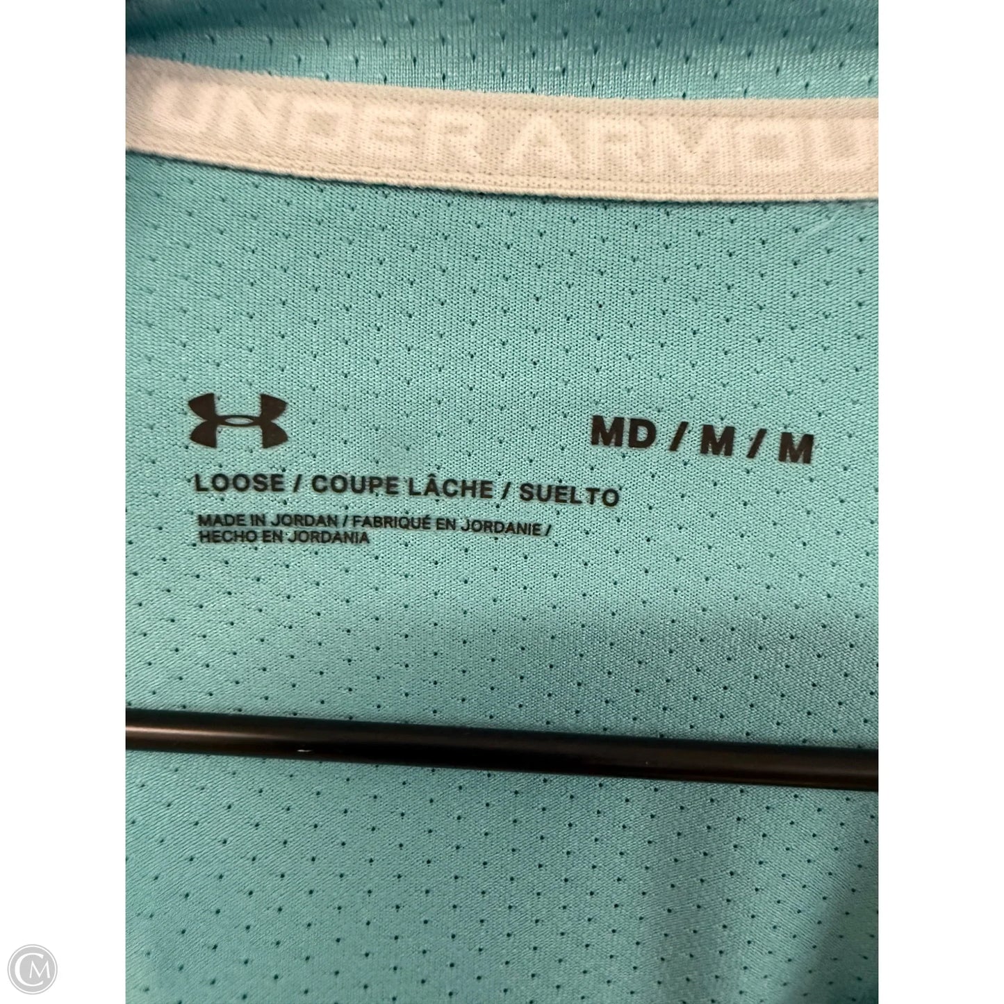 Athletic Top Long Sleeve Hoodie By Under Armour In Blue, Size: M