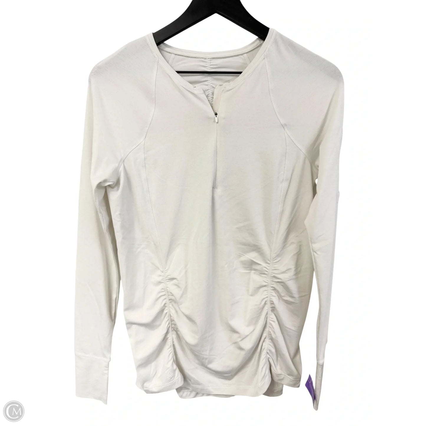 Athletic Top Long Sleeve Crewneck By Athleta In White, Size: M