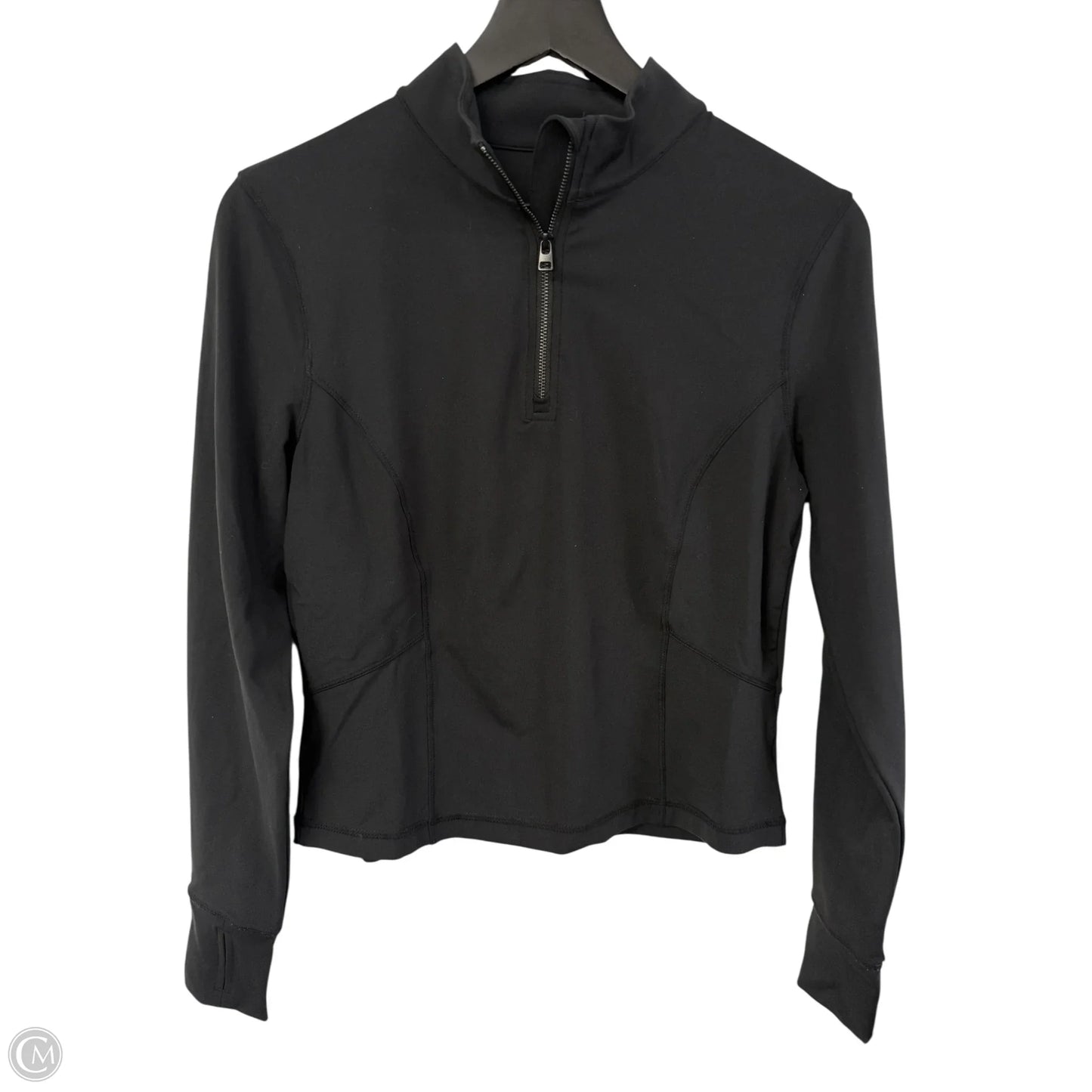 Athletic Top Long Sleeve Collar By Avia In Black, Size: M