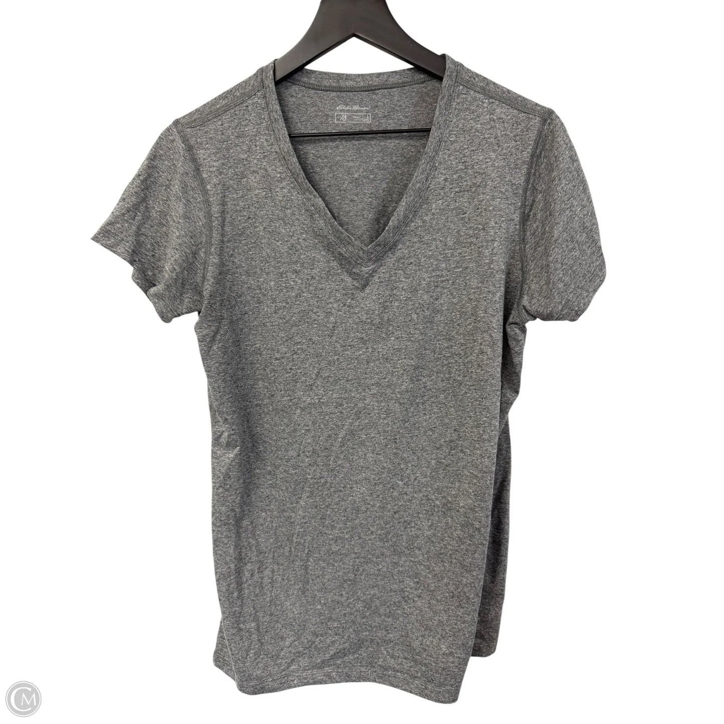 Athletic Top short Sleeve Crewneck By Eddie Bauer In Grey, Size: L