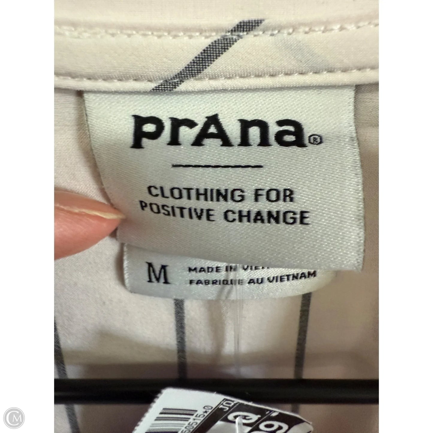 Athletic Top Long Sleeve Collar By Prana In Grey & Pink, Size: M