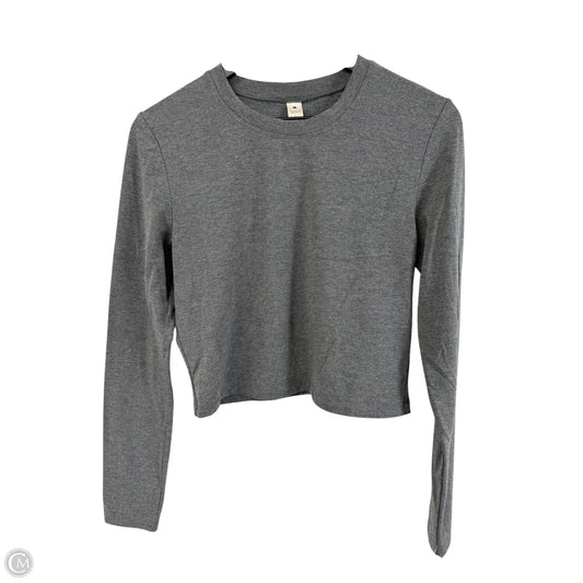 Athletic Top Long Sleeve Crewneck By Yogalicious In Grey, Size: L