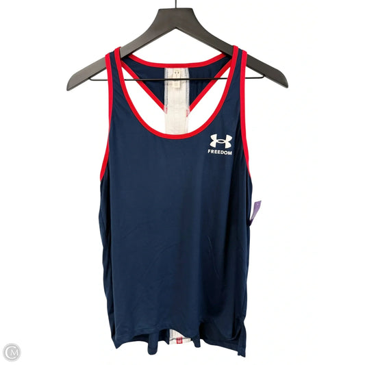 Athletic Tank Top By Under Armour In Blue & Red & White, Size: L