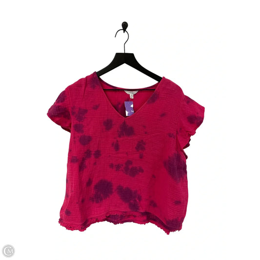 Top Short Sleeve By Time And Tru In Pink & Purple, Size: Xl