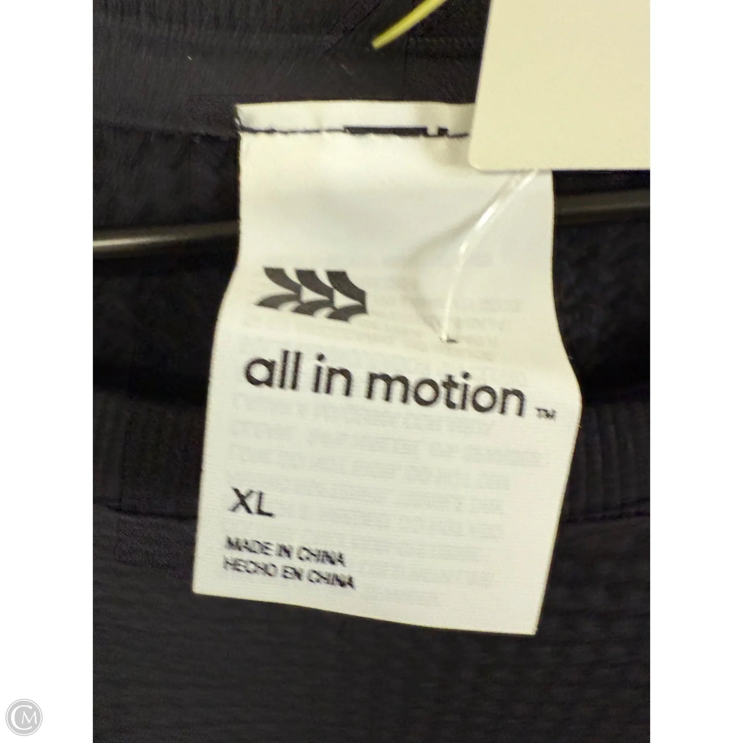 Athletic Top Short Sleeve By All In Motion In Black, Size: Xl