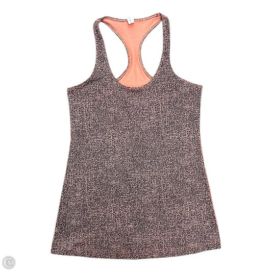 Athletic Tank Top By Lululemon In Black & Orange, Size: 10