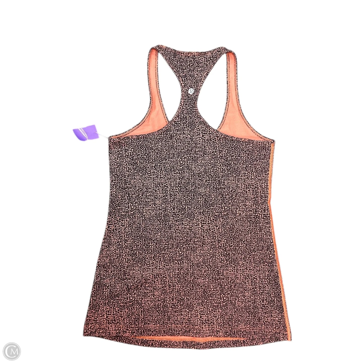 Athletic Tank Top By Lululemon In Black & Orange, Size: 10